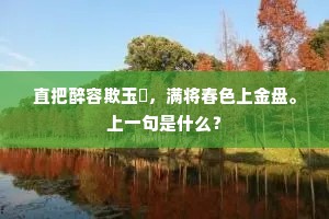 直把醉容欺玉斝，满将春色上金盘。上一句是什么？