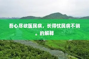 吾心尽欲医民病，长得忧民病不销。的解释