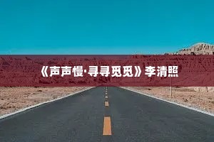  《声声慢·寻寻觅觅》李清照