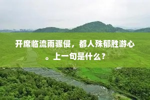 开席临流雨骤侵，都人殊郁胜游心。上一句是什么？