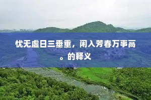 忧无虚日三垂重，闲入芳春万事高。的释义
