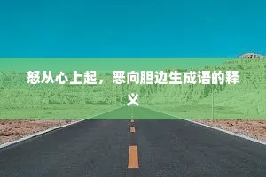 怒从心上起，恶向胆边生成语的释义