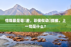 惜哉最是毫釐差，彩侯似动笴微撇。上一句是什么？