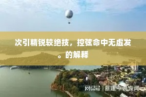 次引精锐较绝技，控弦命中无虚发。的解释