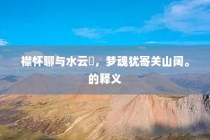 襟怀聊与水云閒，梦魂犹寄关山阔。的释义