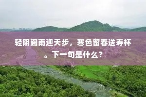 轻阴阁雨迎天步，寒色留春送寿杯。下一句是什么？