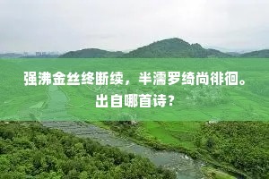强沸金丝终断续，半濡罗绮尚徘徊。出自哪首诗？