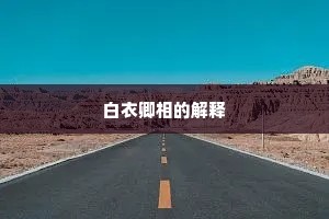 白衣卿相的解释