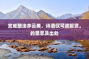 宜城酿法亦云美，诗酒仅可追前贤。的意思及出处