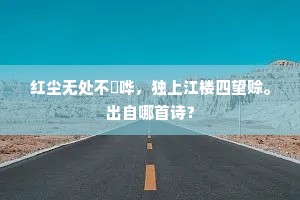 红尘无处不諠哗，独上江楼四望赊。出自哪首诗？