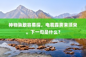 神物孰敢容易探，电雹霹雳来须臾。下一句是什么？