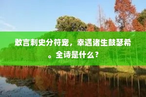 敢言刺史分符宠，幸遇诸生鼓瑟希。全诗是什么？