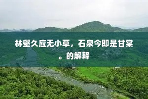 林壑久应无小草，石泉今即是甘棠。的解释