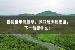 客枕蛩亲闻最早，乡书雁少到无由。下一句是什么？