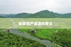 破家荡产成语的释义