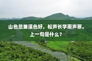 山色总兼溪色好，松声长学雨声寒。上一句是什么？