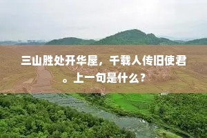 三山胜处开华屋，千载人传旧使君。上一句是什么？
