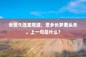 去国久违龙尾道，思乡长梦鹿头关。上一句是什么？