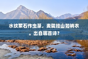 水纹萦石作虫篆，麦陇挂山如衲衣。出自哪首诗？