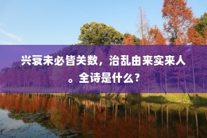 兴衰未必皆关数，治乱由来实来人。全诗是什么？