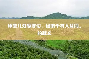 棹歌几处惊寒切，砧响千村入耳同。的释义