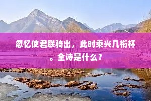 忽忆使君联骑出，此时乘兴几衔杯。全诗是什么？