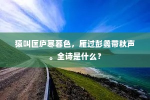 猿叫匡庐寒暮色，雁过彭蠡带秋声。全诗是什么？