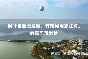 枫叶自能悲楚客，竹枝何用怨江潭。的意思及出处