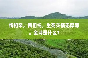 情相亲，两相托，生死交情无厚薄。全诗是什么？