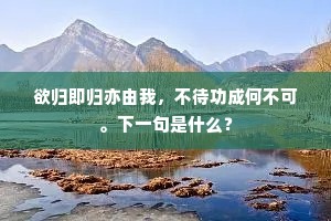 欲归即归亦由我，不待功成何不可。下一句是什么？