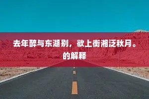 去年醉与东湖别，欲上衡湘泛秋月。的解释