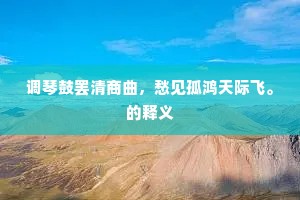 调琴鼓罢清商曲，愁见孤鸿天际飞。的释义