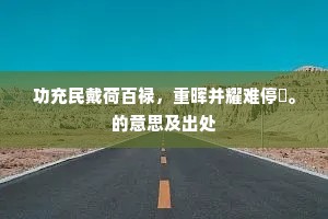 功充民戴荷百禄，重晖并耀难停轂。的意思及出处
