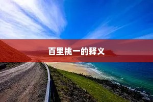 百里挑一的释义