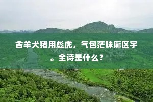 舍羊犬猪用彪虎，气包茫昧廓区宇。全诗是什么？