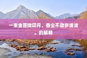 一束金莲微印月，香尘不动步凌波。的解释