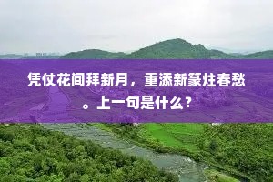 凭仗花间拜新月，重添新篆炷春愁。上一句是什么？