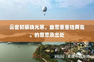 云奁初展晓光寒，幽思重重独舞鸾。的意思及出处