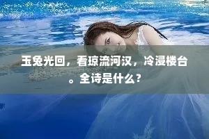 玉兔光回，看琼流河汉，冷浸楼台。全诗是什么？