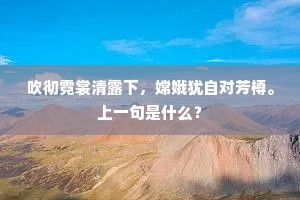 吹彻霓裳清露下，嫦娥犹自对芳樽。上一句是什么？