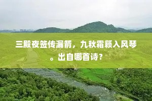 三殿夜签传漏箭，九秋霜籁入风琴。出自哪首诗？