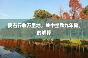 陇右行收万里地，关中坐致九年储。的解释