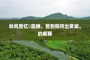 秋风苦忆鲙霜鳞，暂剖铜符出紫宸。的解释