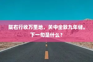 陇右行收万里地，关中坐致九年储。下一句是什么？