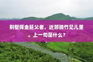 别墅挥金延父老，近郊骑竹见儿童。上一句是什么？