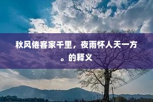 秋风倦客家千里，夜雨怀人天一方。的释义