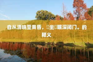 自从清晓至黄昏，閒坐閒眠深闭门。的释义