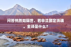 问答恍然如隔世，若非沈醉定消魂。全诗是什么？