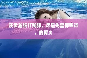 淡黄越纸打残碑，尽是先皇御赐诗。的释义