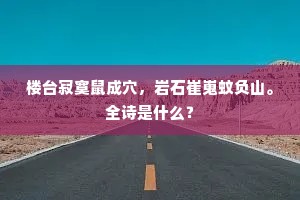 楼台寂寞鼠成穴，岩石崔嵬蚊负山。全诗是什么？